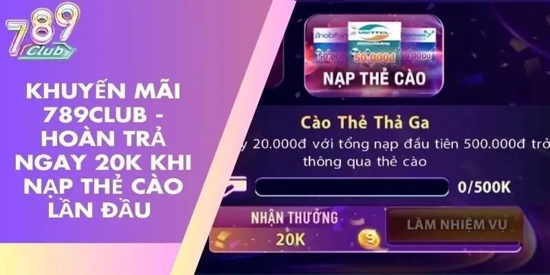 Chương trình thưởng 10% nạp bảo hiểm trong 3 vòng tại 789club 